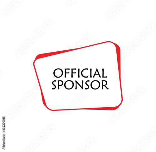 official sponsor sign on white background