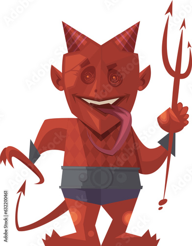 Red devil arlequin cartoon (ID: 632200461)