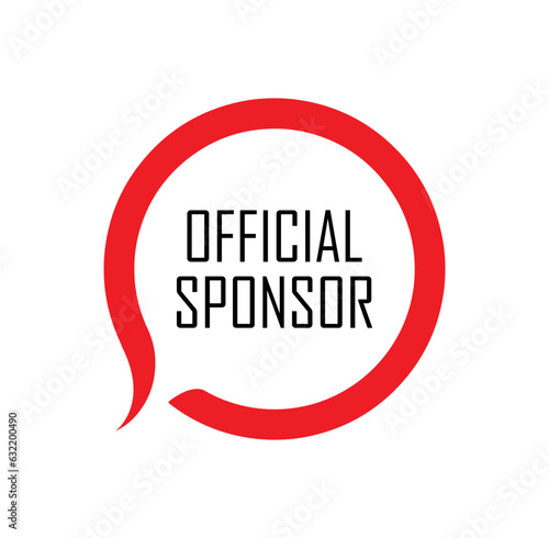 official sponsor sign on white background