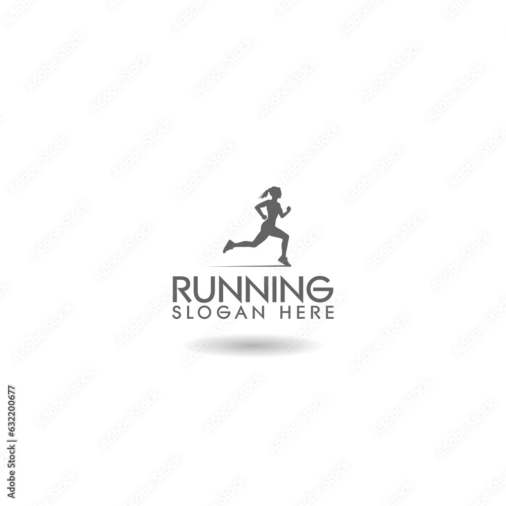 Running Sports Logo design Template with shadow Running Sports Logo design Template with shadow