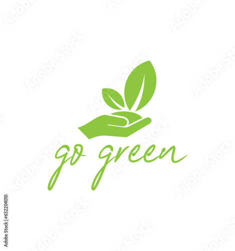 go green icon on white background	