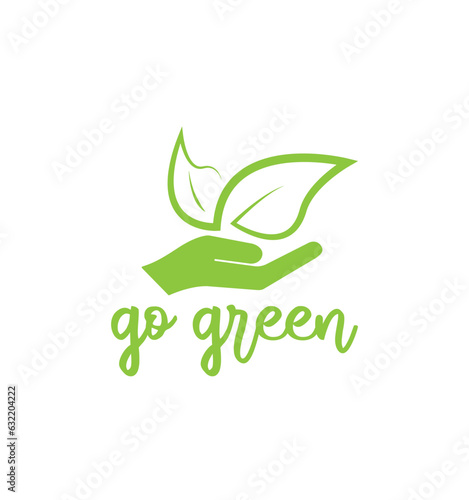 go green icon on white background	
