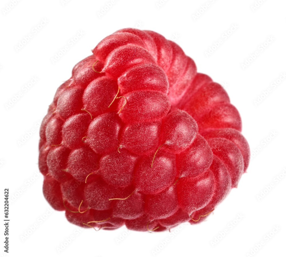 One tasty ripe raspberry isolated on white One tasty ripe raspberry isolated on white