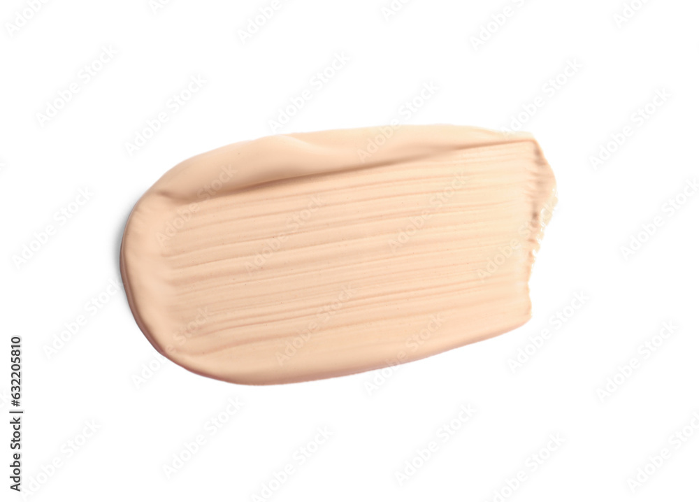 Smear of skin foundation isolated on white, top view Smear of skin foundation isolated on white, top view