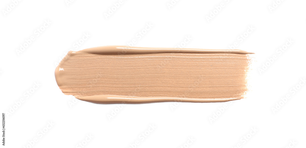 Smear of skin foundation isolated on white, top view Smear of skin foundation isolated on white, top view