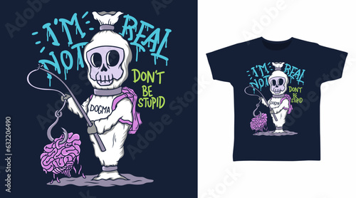 Ghost fisher doodle t shirt and apparel design concepts