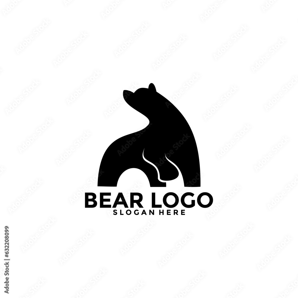 Bear logo vector icon illustration, Bear logo template