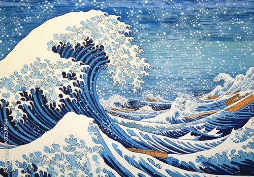Fotografia wall art, canvas print, japanese style, great wave, sea, ocean
