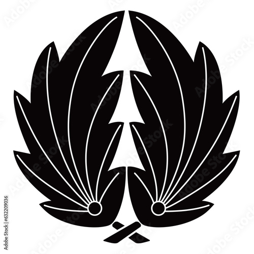 家紋です。抱き楓といいます。