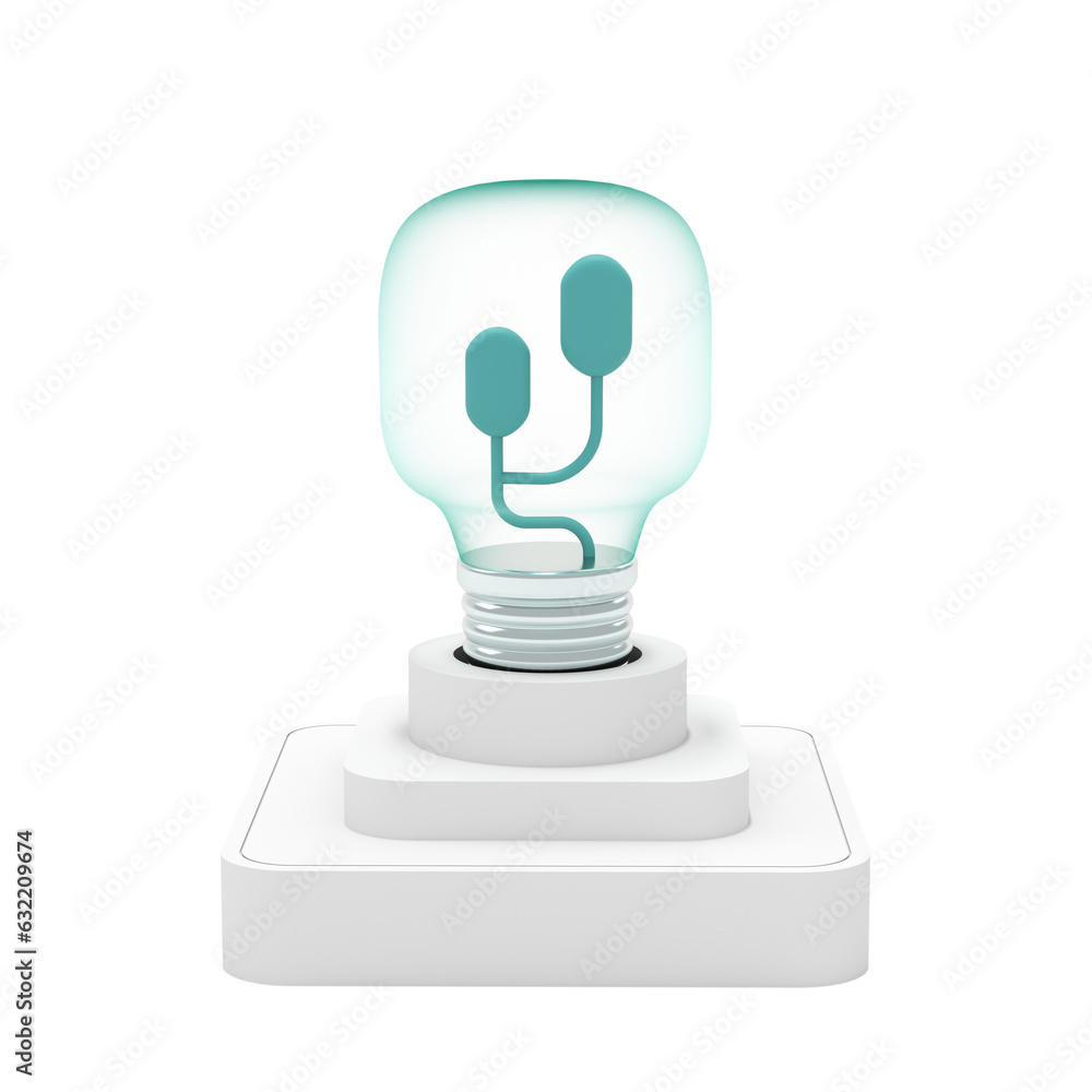 3d Eco friendly lightbulb with plants icon. Ecology bulb isolated on background. Nature ecology, save energy, renewable energy concept design. Minimalistic style. 3d render illustration. 3d Eco friendly lightbulb with plants icon. Ecology bulb isolated on background. Nature ecology, save energy, renewable energy concept design. Minimalistic style. 3d render illustration.