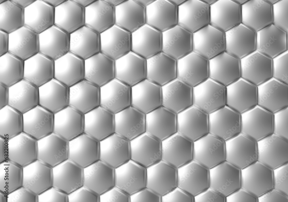 3D White Honeycomb Pattern Background. Hexagon Shape Futuristic Abstract. 3D Render Illustration. 3D White Honeycomb Pattern Background. Hexagon Shape Futuristic Abstract. 3D Render Illustration.