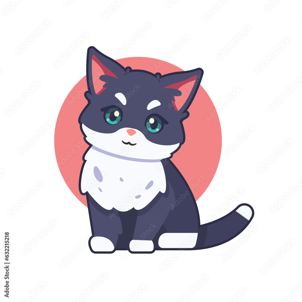cute cat cartoon character illustration vector