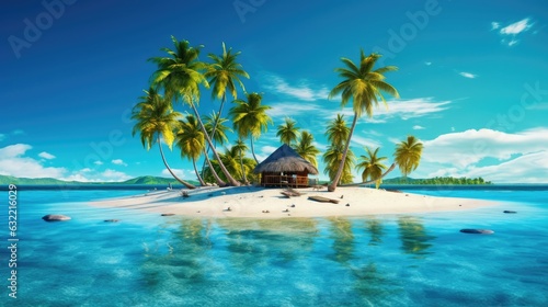 beach with palm trees and sky
