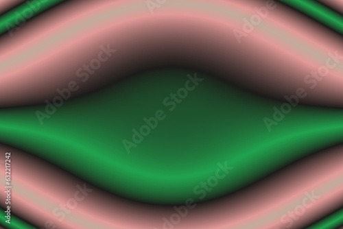 Psychedelisch wirkendes Motiv mit grasgrünen und altrosafarbenen Wellenformen - Hintergrund und Gestaltungselement mit Dynamik und 3d-Wirkung photo