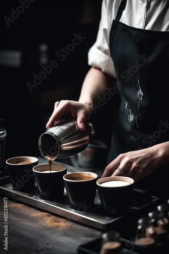 Obraz na płótnie cropped shot of a barista making coffee w salonie