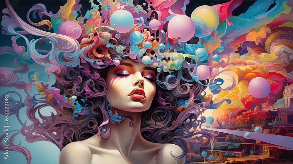 Surreal impressionist psychedelic woman Surreal impressionist psychedelic woman
