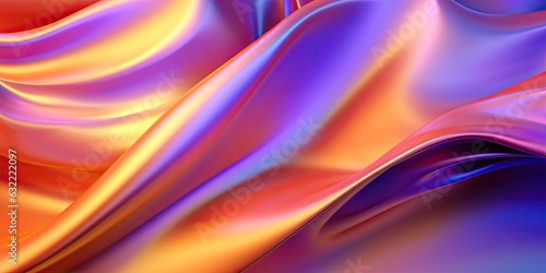 Abstract silk waves background, Golden Orange and Purple Gradient