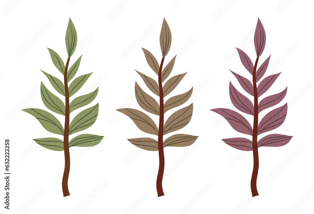 Leaves set. Set of yellow and green leaves. Vector clipart isolated on white background. Leaves set. Set of yellow and green leaves. Vector clipart isolated on white background.