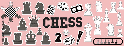 Set of chess pieces sticker