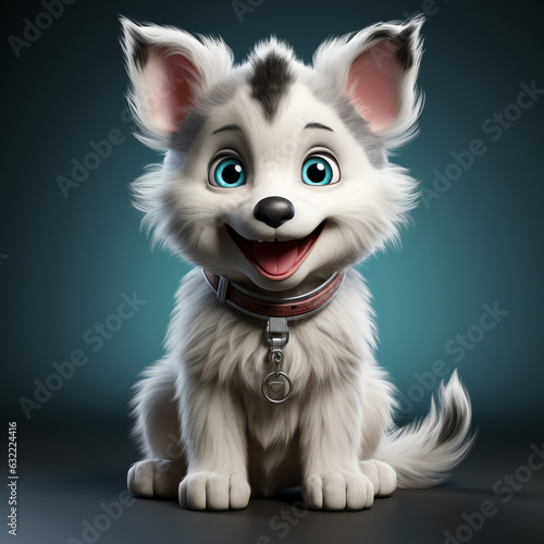 Cute Husky Dog Husky animate  Generative ai