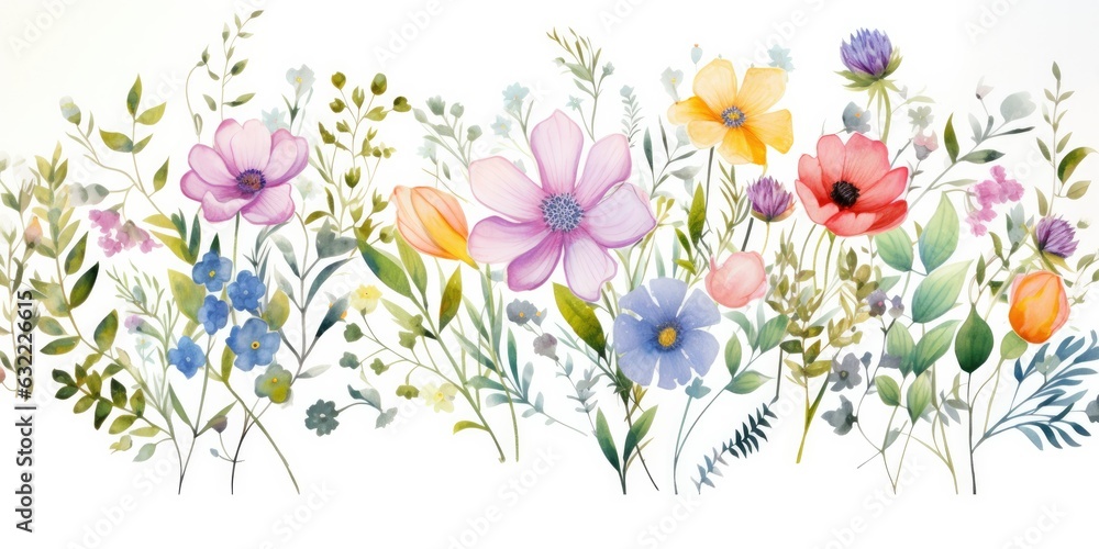 Create Your Masterpiece: Watercolor Floral Backgrounds  Generative AI Images
