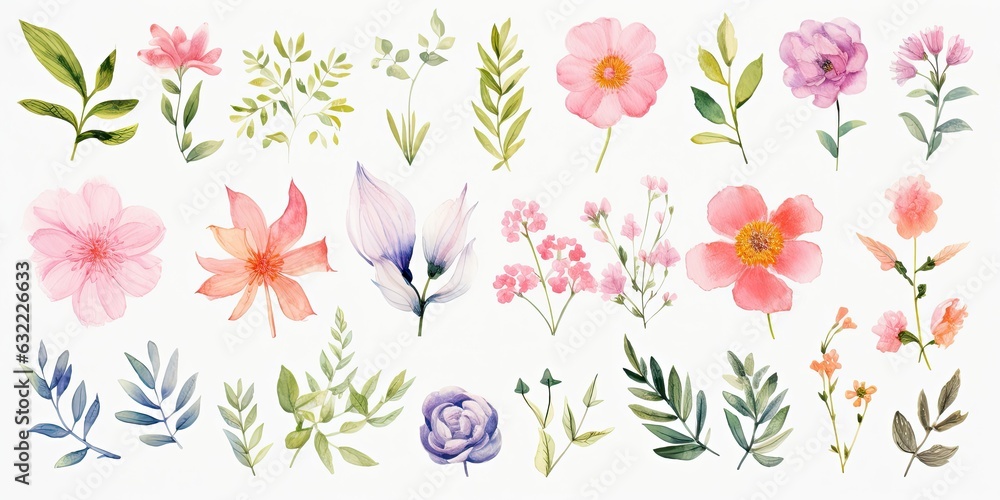 Journey into Beauty: Watercolor Floral Backgrounds  Generative AI Images