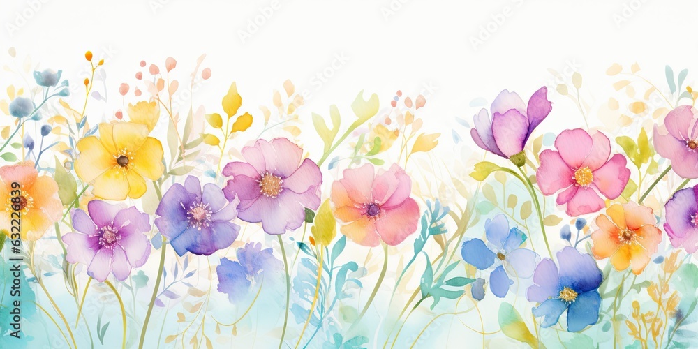 Enchanting Watercolor Florals for Your Creative Journey  Generative AI Images