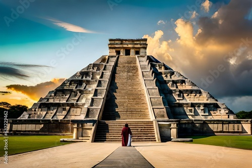 chichen itza pyramid photo