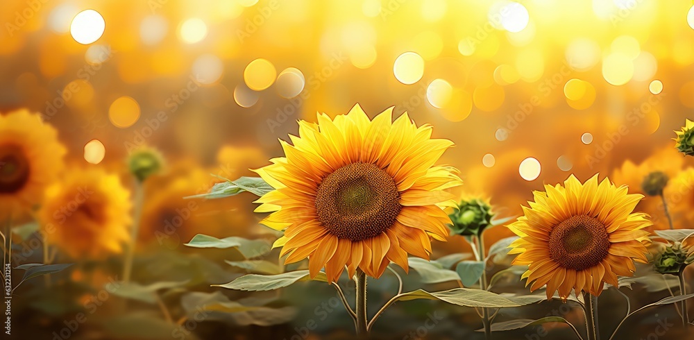 Fototapeta premium sunflower at the field Generative AI