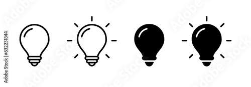 Light bulb icon set. lamp icon symbol collection , creative good idea logo. innovative idea icon sign in flat style. vector illustration