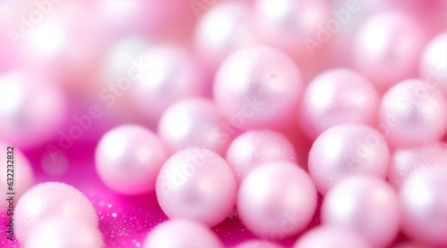 close up pearls, sparkles and bokeh in pastel colors. Selective focus, shallow depth of field.