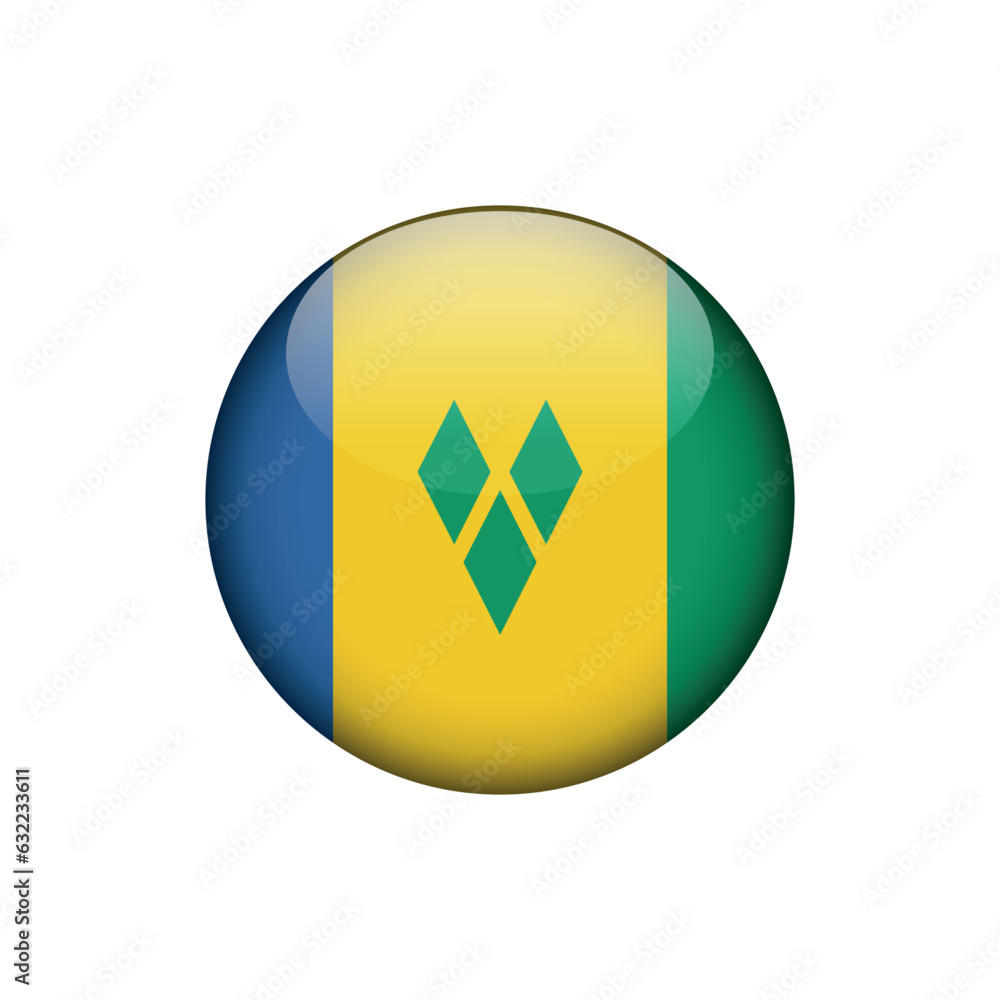 Saint Vincent and the Grenadines Flag Circle Button Vector Template Saint Vincent and the Grenadines Flag Circle Button Vector Template