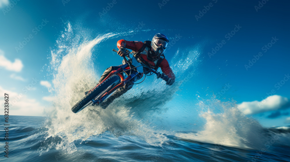 riding a motorcycle on the water fresh wave generative ai riding a motorcycle on the water fresh wave generative ai