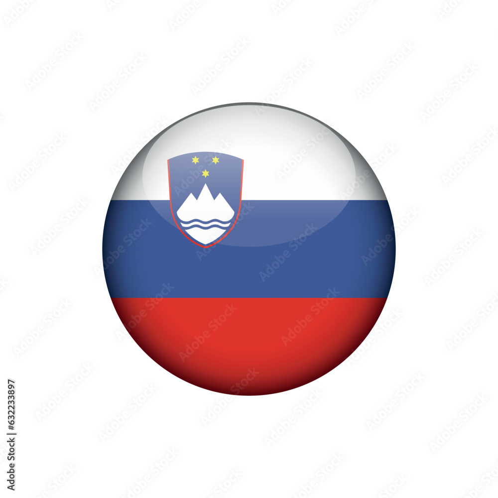 Slovenia Flag Circle Button Vector Template