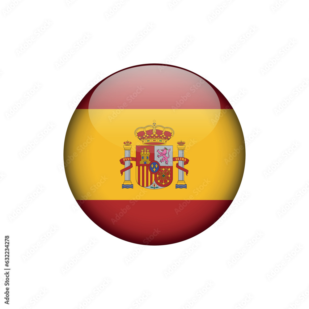 Spain Flag Circle Button Vector Template Spain Flag Circle Button Vector Template
