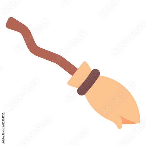 broomstick flat illustration