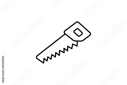 Saw Icon. Icon related to carpentry, construction, projects, applications, and user interfaces. line icon style. Simple vector design editable