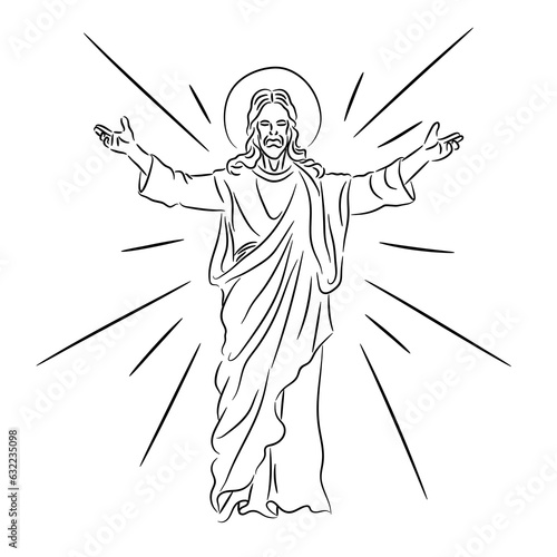 Jesus Christ greeting you with open arms