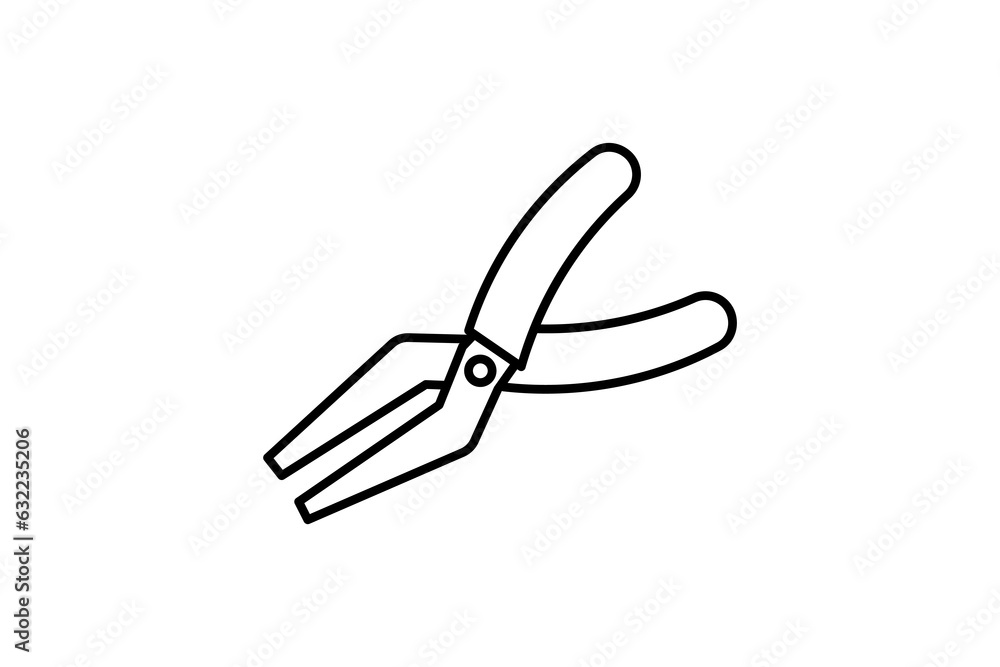 Pliers Icon. Icon related to gripping, cutting, crafting, applications, user interfaces. line icon style. Simple vector design editable Pliers Icon. Icon related to gripping, cutting, crafting, applications, user interfaces. line icon style. Simple vector design editable