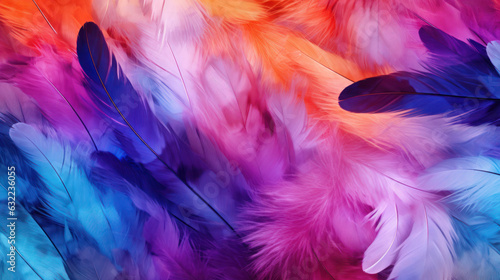 The beautiful colorful feather bird texture background in the futurism © EmmaStock