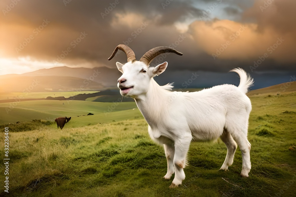 Obraz premium goat on the meadow