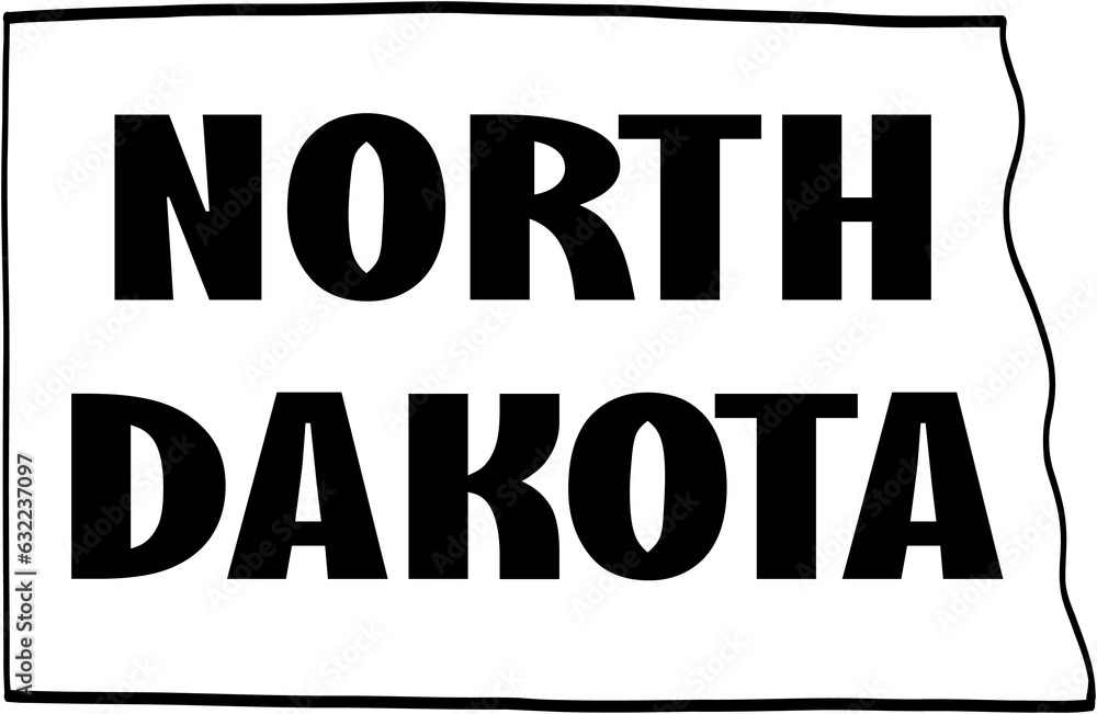 outline drawing of north dakota state map. outline drawing of north dakota state map.