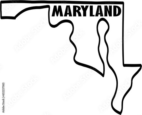 outline drawing of maryland state map.