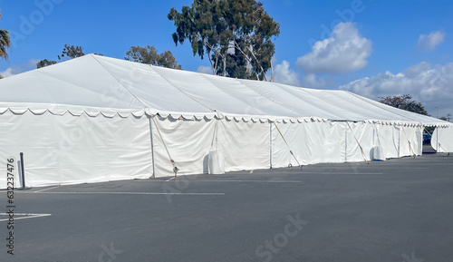 An extra large white tent for commercial events of emergency disaster relief