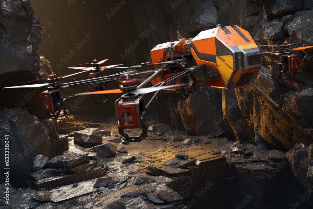 automated mining drones extracting resources automated mining drones extracting resources
