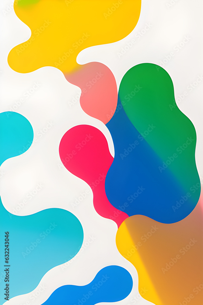 Abstract colorful background with shapes. Generative AI