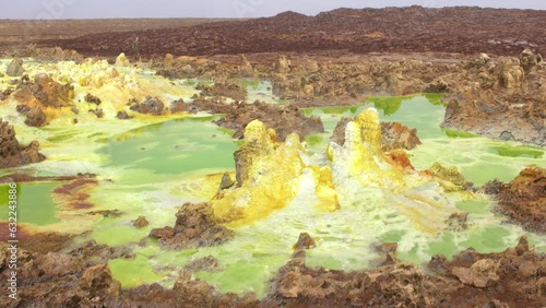 The colorful volcanic landscape of dallol in danakil Dallol Ethiopia