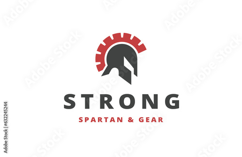 Spartan gear logo icon design template flat vector