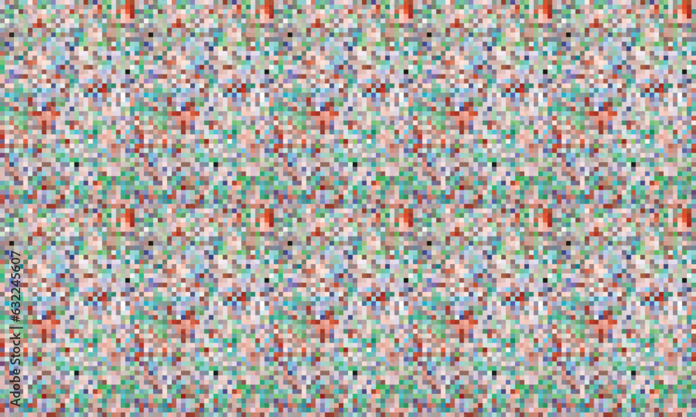 Colorful Vibrant Geometric grid modern abstract pixel Noise Vector texture, Tile seamless pattern background