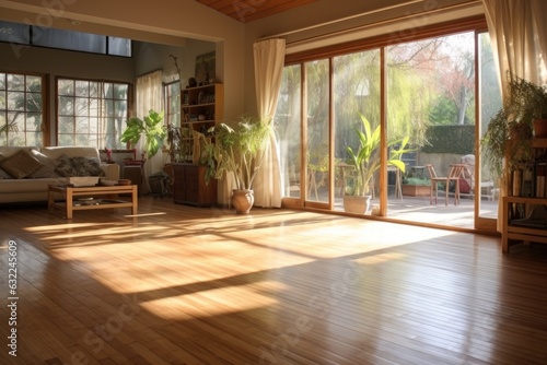 properly maintained bamboo flooring with sunlight streaming in photo
